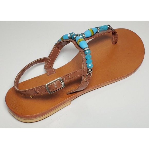 PRIMADONNA COLLECTION SANDALS WOMEN'S SIZE EURO 36 TURQUOISE BEADED NEW /BOX - Picture 7 of 12